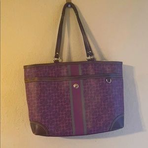 Purple Coach Diaper Bag
